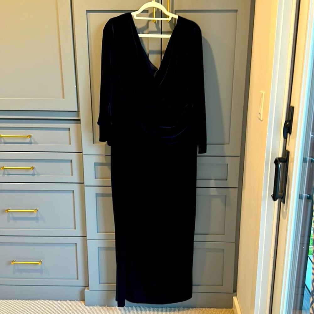 Eliza J Navy Velvet Evening Gown - 22W